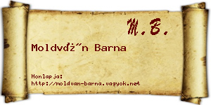 Moldván Barna névjegykártya